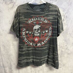 MMA Elite T Shirt Mens XL 23x27.5 Riders American Machines Y2K Biker Grunge